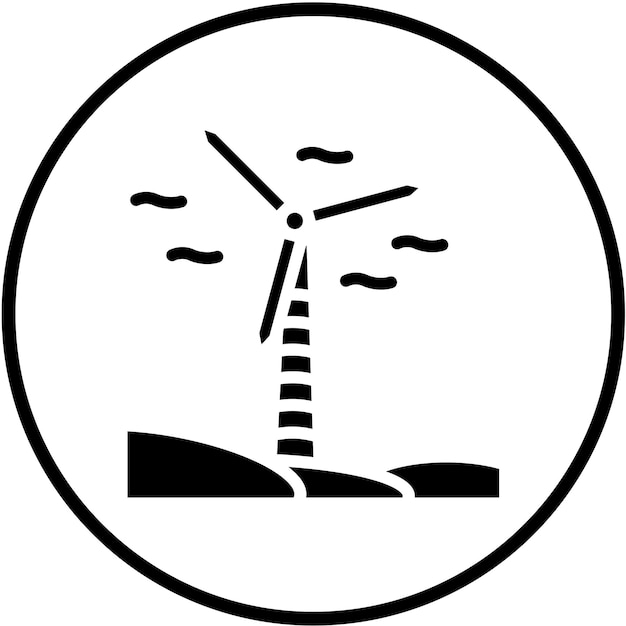 Estilo del icono de la turbina eólica de diseño vectorial