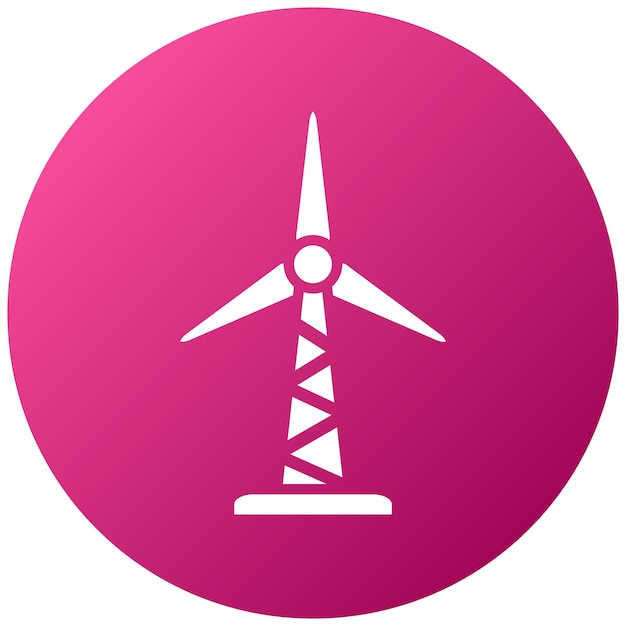 Estilo del icono de la turbina eólica de diseño vectorial