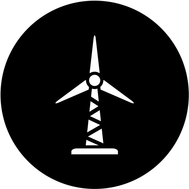 Estilo del icono de la turbina eólica de diseño vectorial