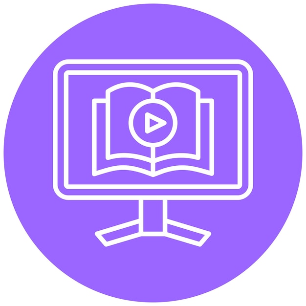 Estilo del icono del tutorial de vídeo