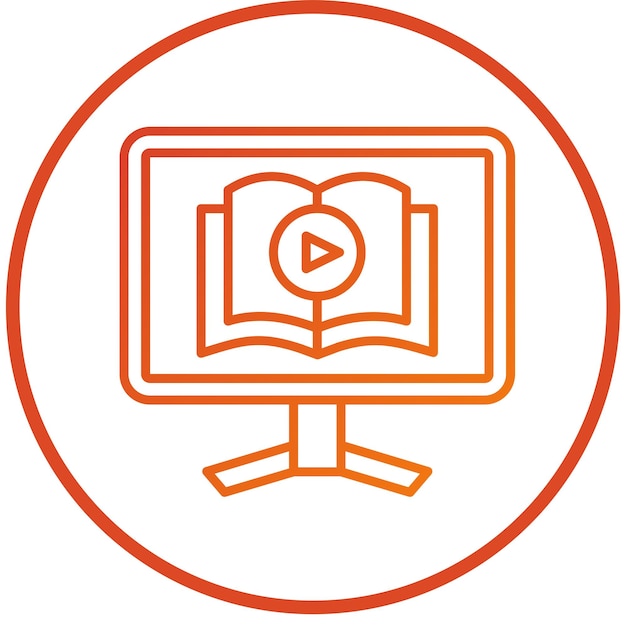 Estilo del icono del tutorial de vídeo