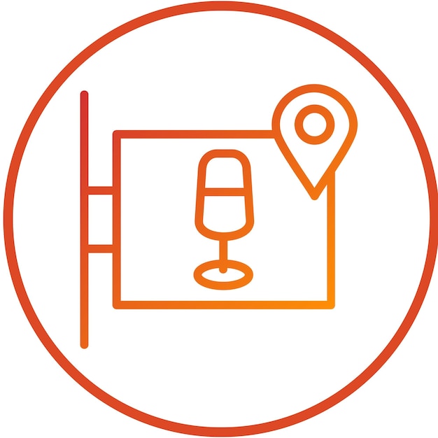Estilo del icono de la ubicación de la barra de diseño vectorial