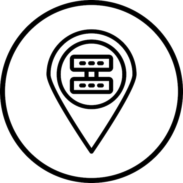 Estilo del icono de ubicación del servidor de diseño vectorial