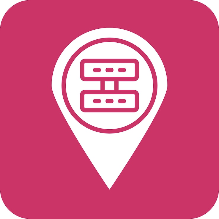 Vector estilo del icono de ubicación del servidor de diseño vectorial