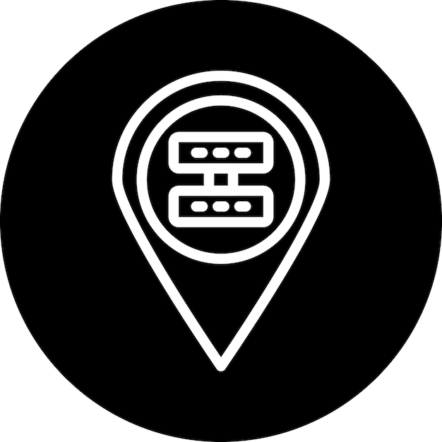 Estilo del icono de ubicación del servidor de diseño vectorial