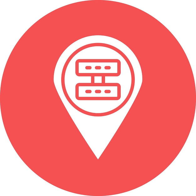 Estilo del icono de ubicación del servidor de diseño vectorial