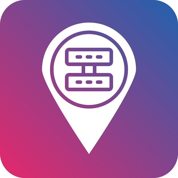Estilo del icono de ubicación del servidor de diseño vectorial