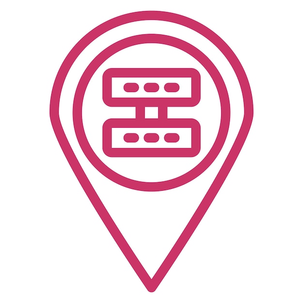 Estilo del icono de ubicación del servidor de diseño vectorial