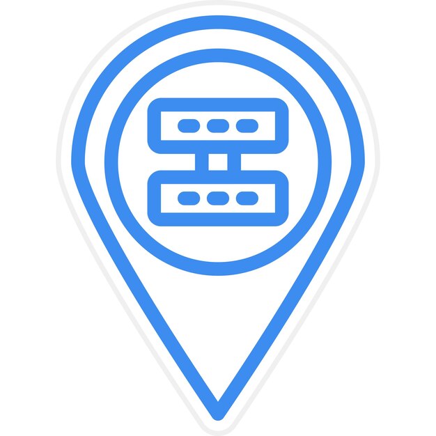 Estilo del icono de ubicación del servidor de diseño vectorial