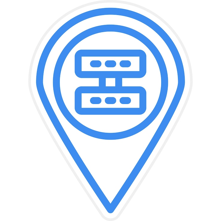 Vector estilo del icono de ubicación del servidor de diseño vectorial