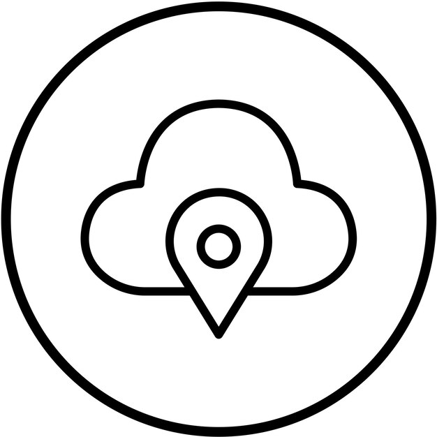 Estilo del icono de ubicación del servidor de diseño vectorial