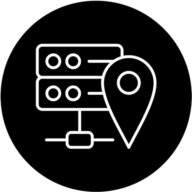 Estilo del icono de ubicación del servidor de diseño vectorial