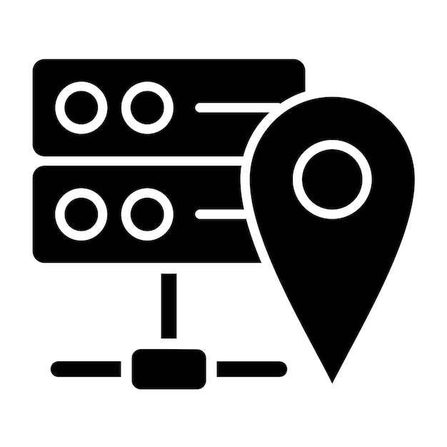 Estilo del icono de ubicación del servidor de diseño vectorial