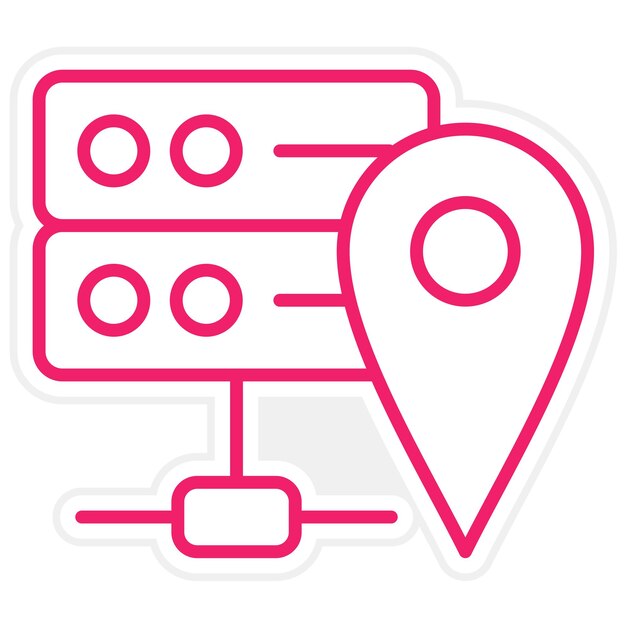 Estilo del icono de ubicación del servidor de diseño vectorial