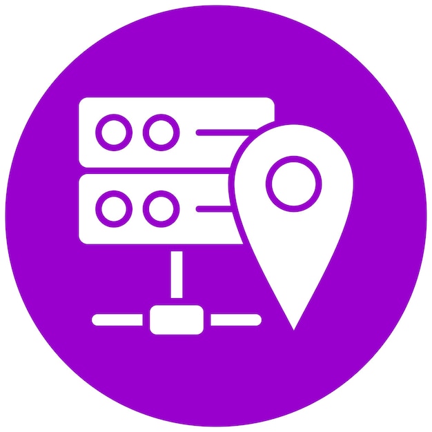 Estilo del icono de ubicación del servidor de diseño vectorial