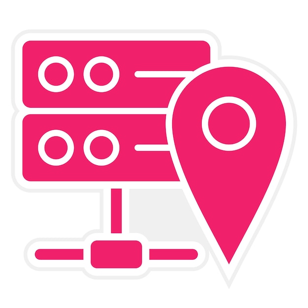 Estilo del icono de ubicación del servidor de diseño vectorial
