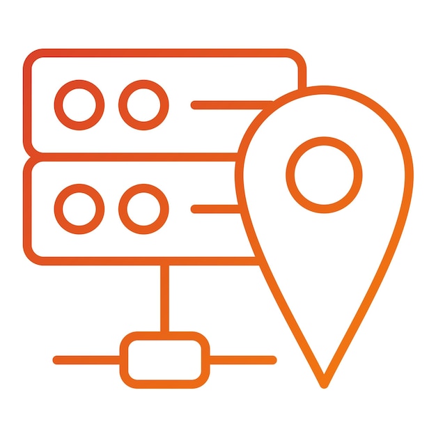 Estilo del icono de ubicación del servidor de diseño vectorial