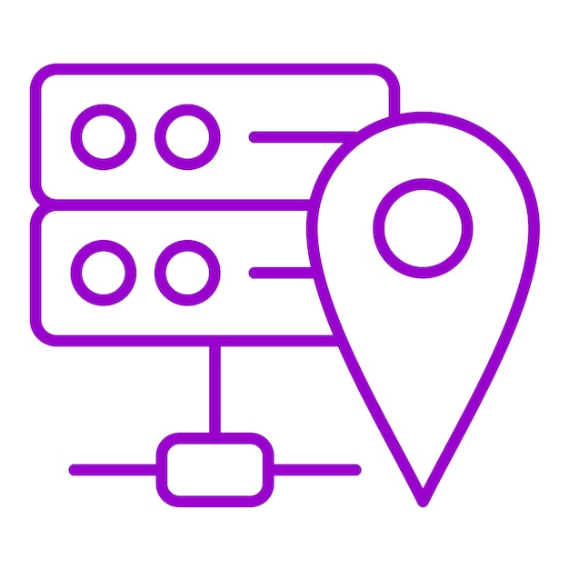 Estilo del icono de ubicación del servidor de diseño vectorial