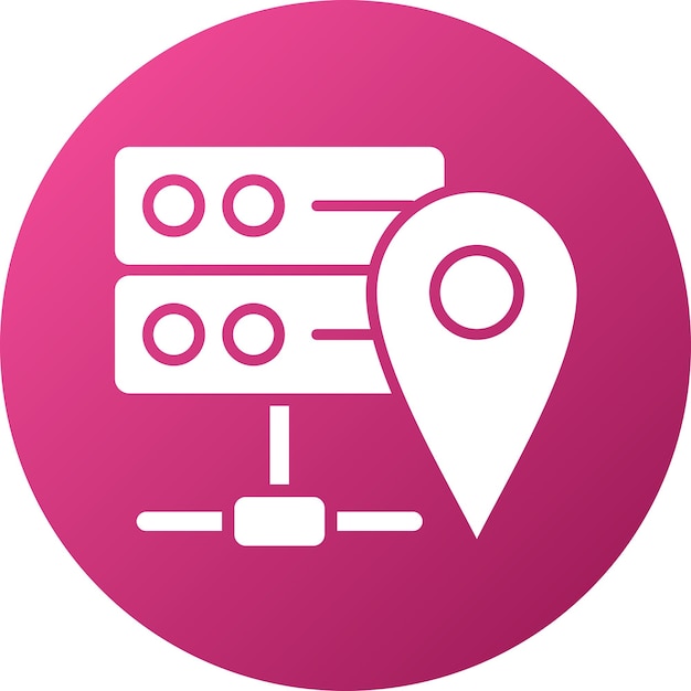Estilo del icono de ubicación del servidor de diseño vectorial