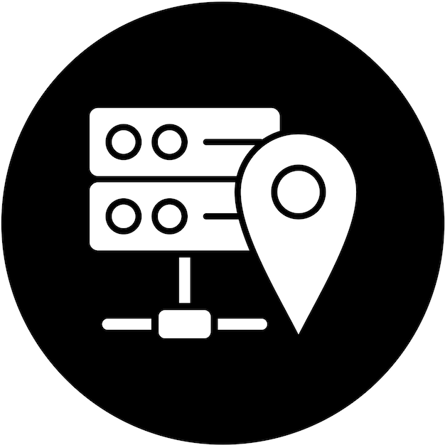 Estilo del icono de ubicación del servidor de diseño vectorial