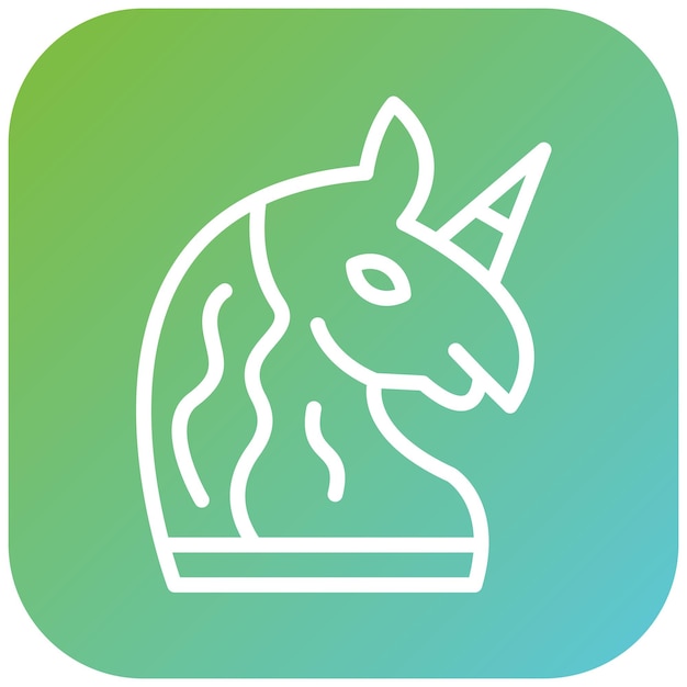 Estilo de icono de unicornio de diseño vectorial