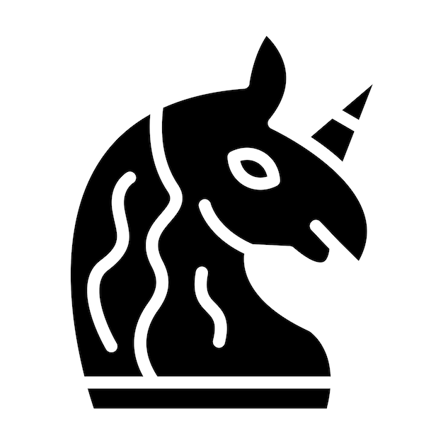 Estilo de icono de unicornio de diseño vectorial