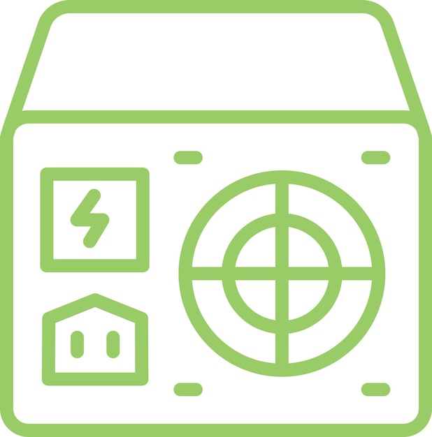 Estilo del icono de la unidad de alimentación de diseño vectorial