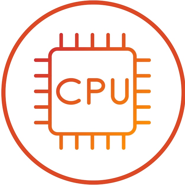 Estilo del icono de la unidad central de procesamiento de diseño vectorial