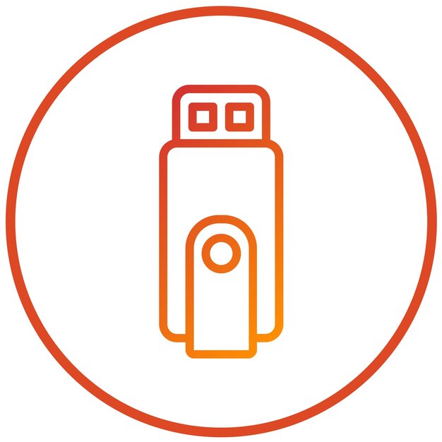 Estilo del icono de la unidad flash de diseño vectorial