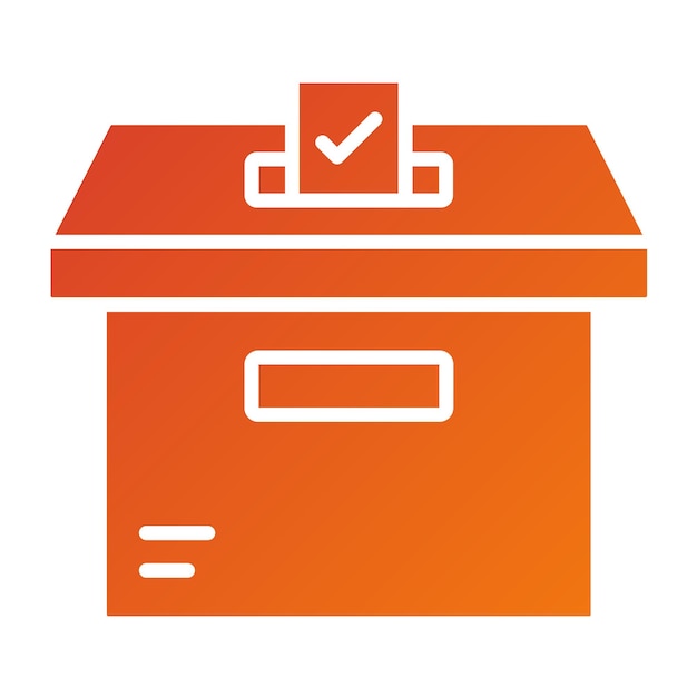 Estilo del icono de la urna de votación de diseño vectorial
