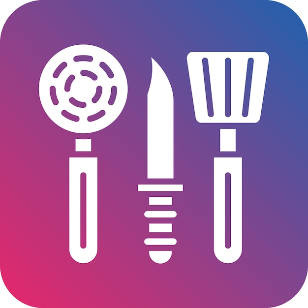 Estilo de icono de utensilios de cocina de diseño vectorial