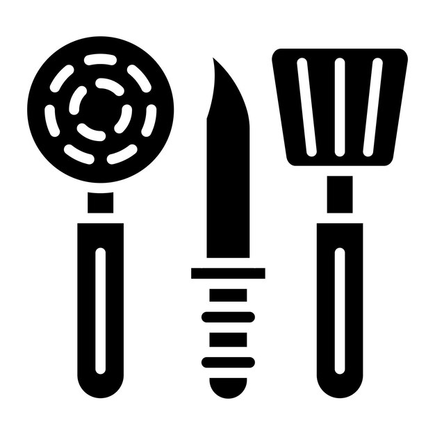 Estilo de icono de utensilios de cocina de diseño vectorial