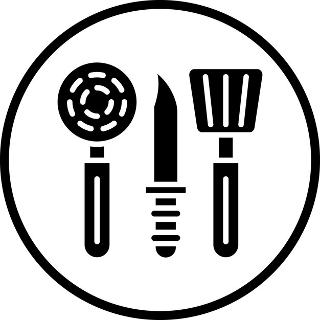 Estilo de icono de utensilios de cocina de diseño vectorial
