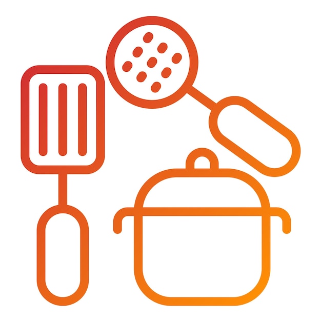 Estilo de icono de utensilios de cocina de diseño vectorial