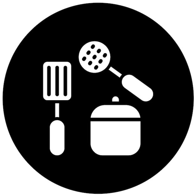 Estilo de icono de utensilios de cocina de diseño vectorial