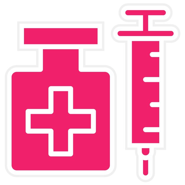 Estilo del icono de la vacuna de diseño vectorial