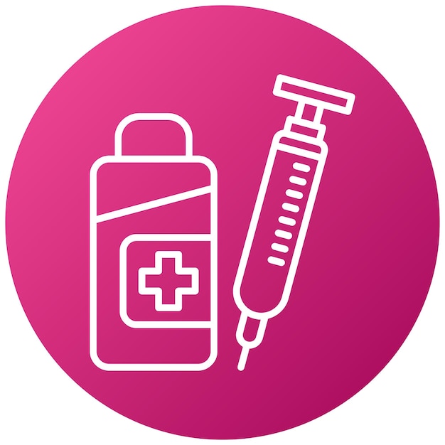 Estilo del icono de la vacuna de diseño vectorial