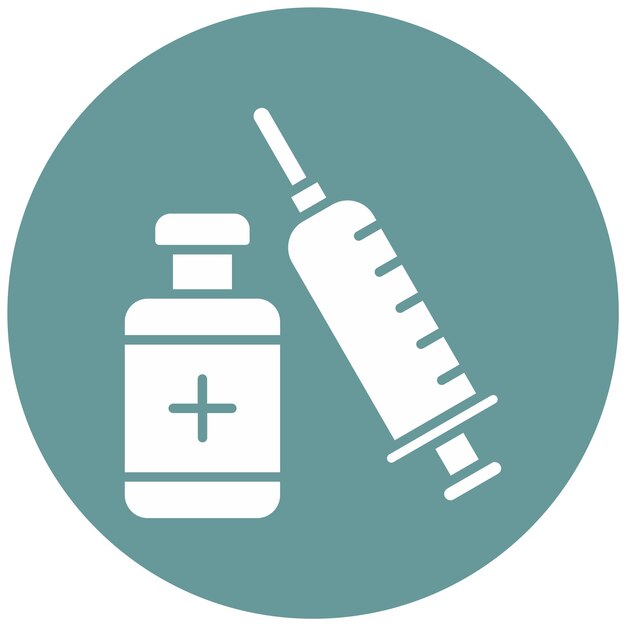 Estilo del icono de vacunación de diseño vectorial