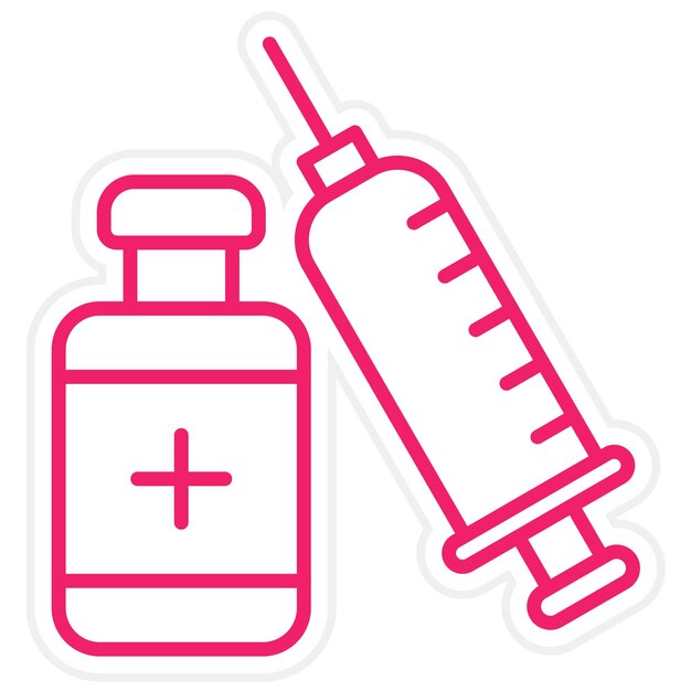Estilo del icono de vacunación de diseño vectorial