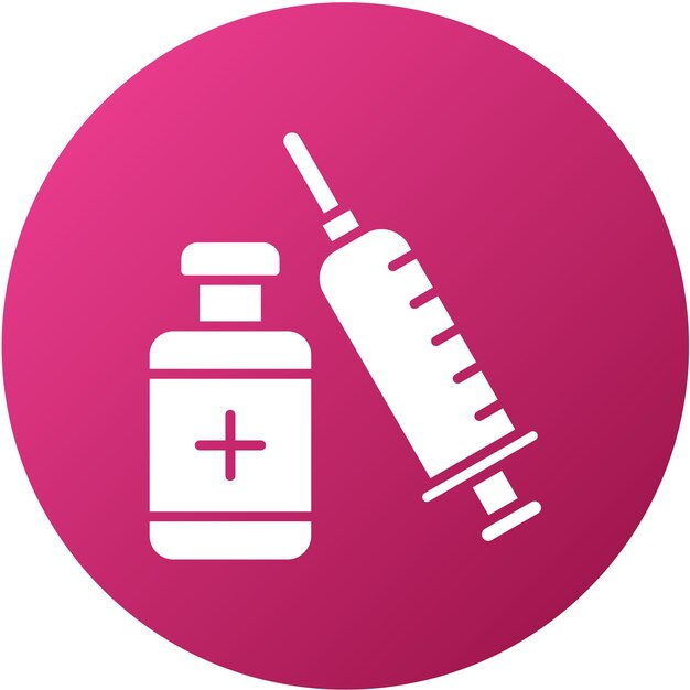 Estilo del icono de vacunación de diseño vectorial