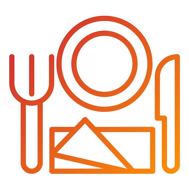 Estilo de icono de vajilla de diseño vectorial