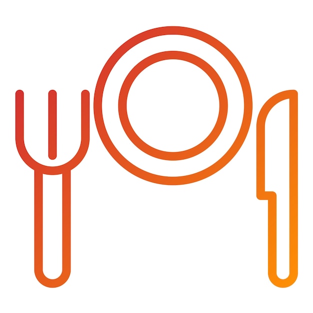 Estilo de icono de vajilla de diseño vectorial
