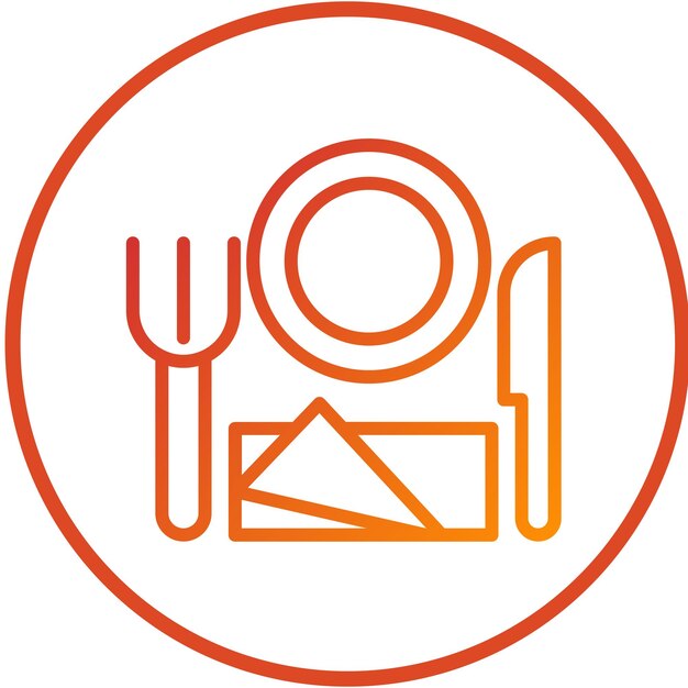 Estilo de icono de vajilla de diseño vectorial