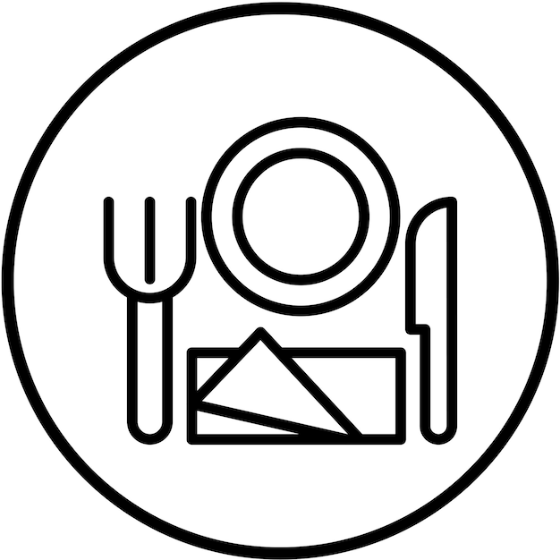 Estilo de icono de vajilla de diseño vectorial