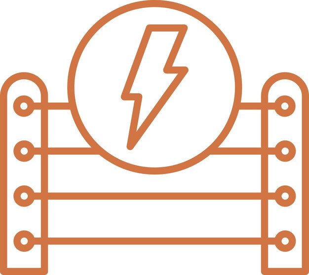Estilo del icono de la valla eléctrica de diseño vectorial