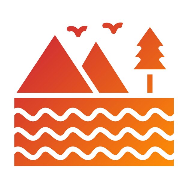 Estilo de icono del valle de diseño vectorial