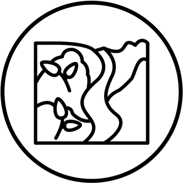 Estilo de icono del valle de diseño vectorial