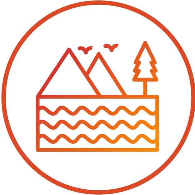 Estilo de icono del valle de diseño vectorial