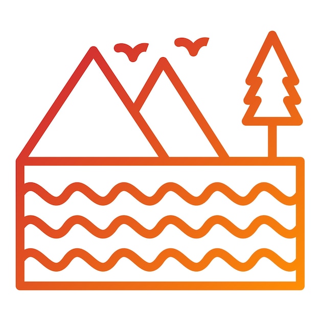 Estilo de icono del valle de diseño vectorial