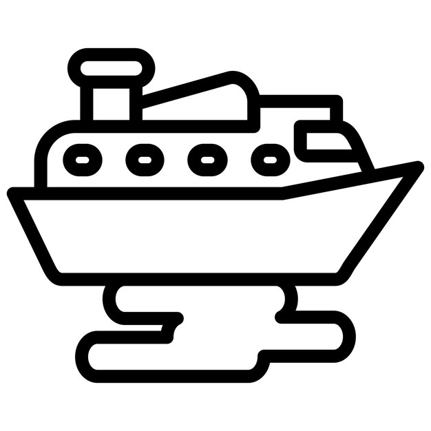 Estilo del icono del vector del ferry